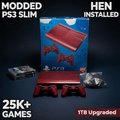 Crimson Red PS3 Super Slim (1TB) — Fully Modded • HEN + PKGi • 25,000+ Games • Boxed Complete - GameTech Hub