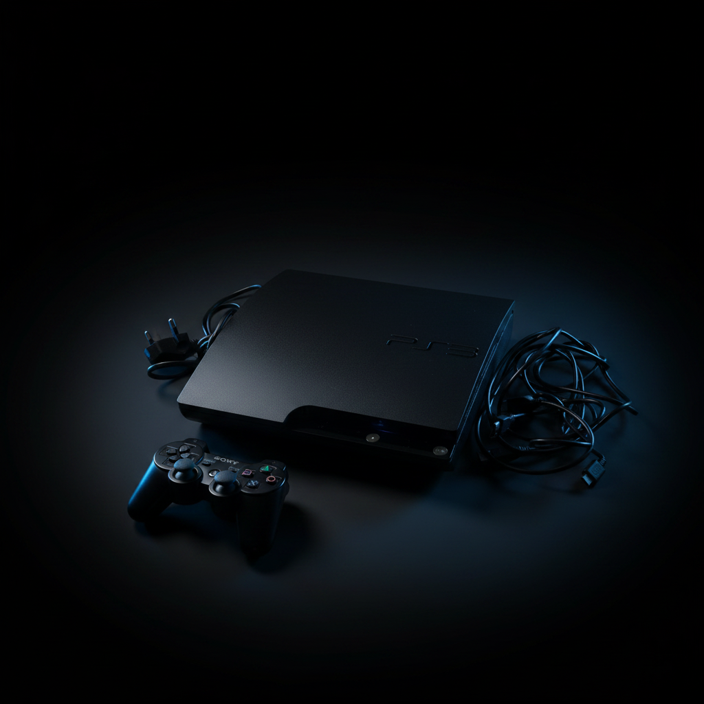 PS3 Slim Dark Studio Product Shot